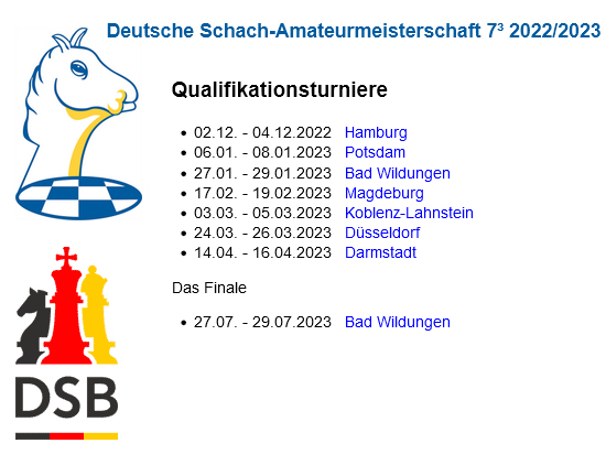Deutsche Schach-Amateurmeisterschaft 7³ 2022/2023 - Qualifikationsturnier Potsdam
