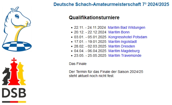 Deutsche Schach-Amateurmeisterschaft 7³ 2025/2026 - Qualifikationsturnier Bad Wildungen