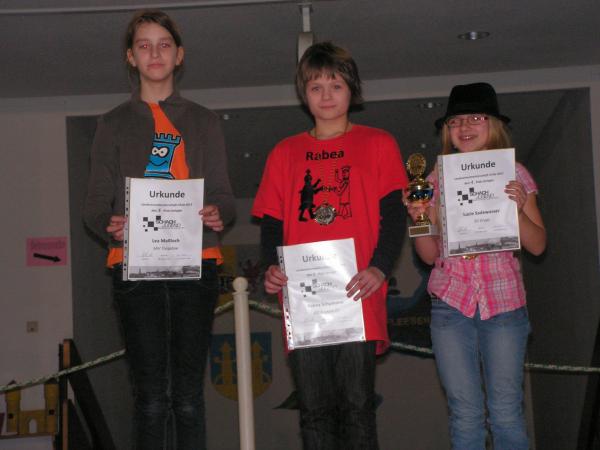 U12w - v.l.n.r.: 5. Lea Maloch, 2. Rabea Schumann, 1. Lucie Sadewasser