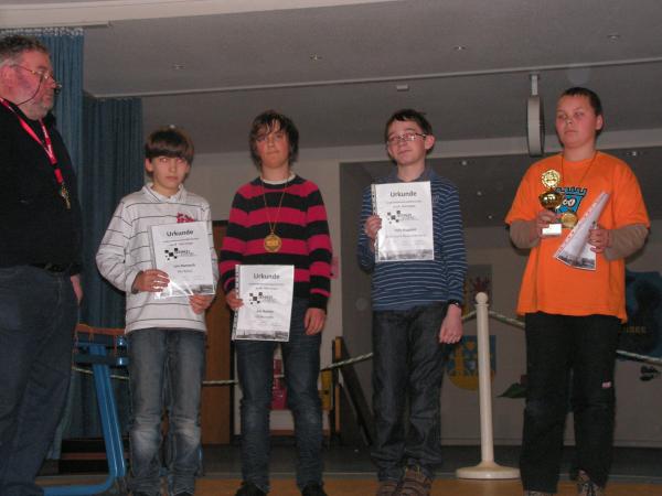 U12 - v.l.n.r.: 5. Lars Karrasch, 3. Jim Hutton, 2. Felix Bugdahl, 1. Florian Schmekel
