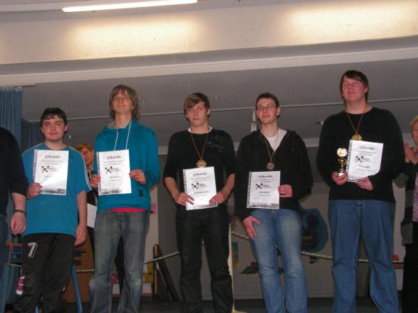 U18 - v.l.n.r.: 5. Viktor Pererva, 4. Ole Celmer, 3. Alexander Luther, 2. Max Weber, 1. Tobias Jger